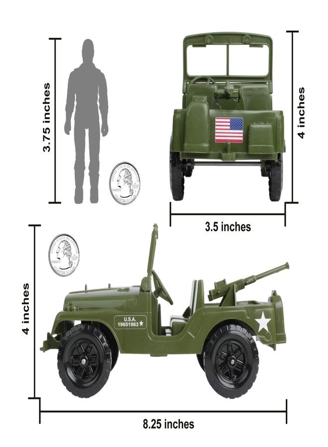 Tim Mee Toy TimMee Recon Patrol M38 Military 4x4 - Olive Green Action Figure Size - Made in USA - Image 2